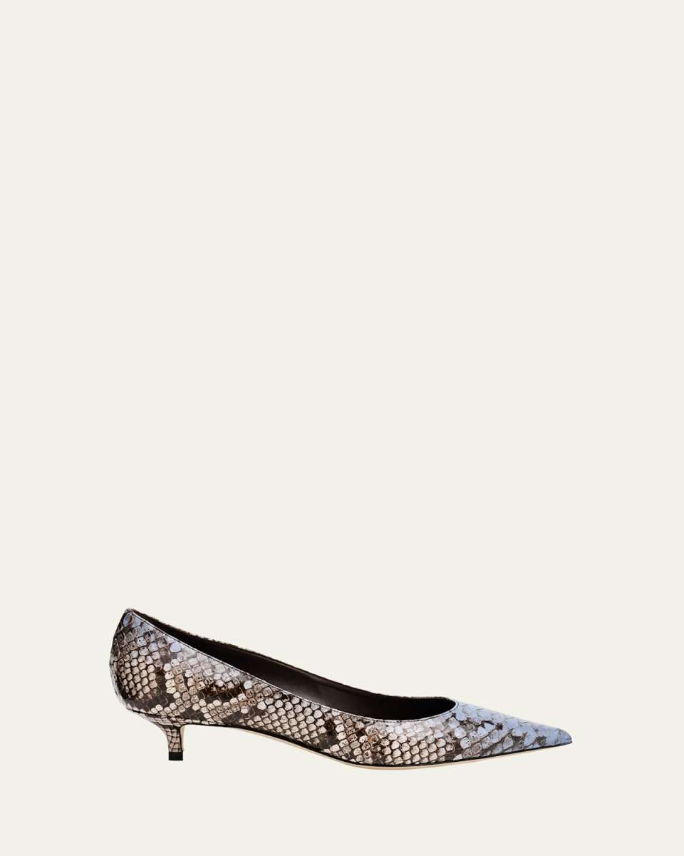 Amelia Snake-Printed Leather Pumps